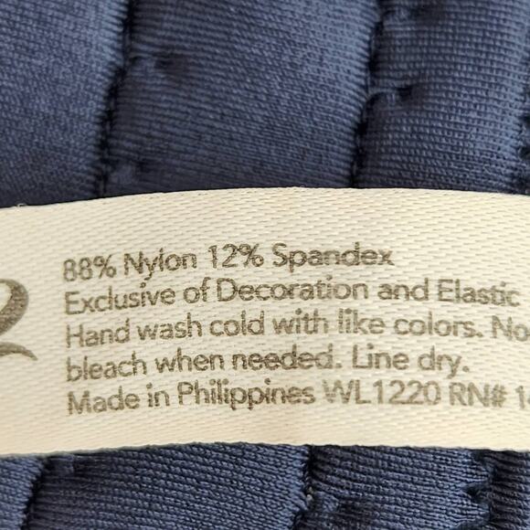 Lively The Long-Lined Lace Triangle Cup Wire Free Bralette Navy Size Large - Picture 5 of 6